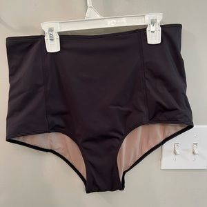 Kortni Jeane, large, black, high-waisted bathing suit bottom, GUC